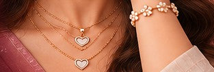 Layered gold-tone necklaces